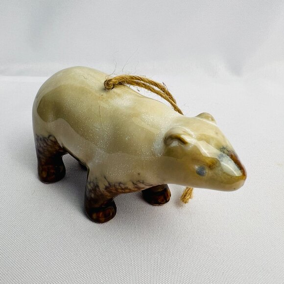 Woodland Style Ceramic White Bear High Gloss Art Pottery Figurine Ornament - Picture 1 of 8
